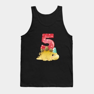 5th Birthday Cute Little Dinosaur Tank Top